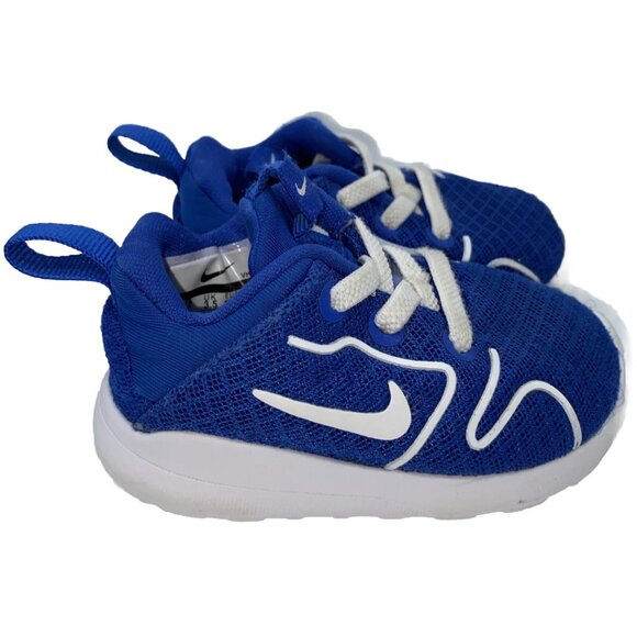 Nike Infant Running Shoes Size 4C Blue White 2018 Baby Toddler 844702-400 - Picture 1 of 11